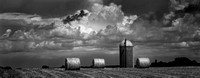 Silo, Hay, and Clouds